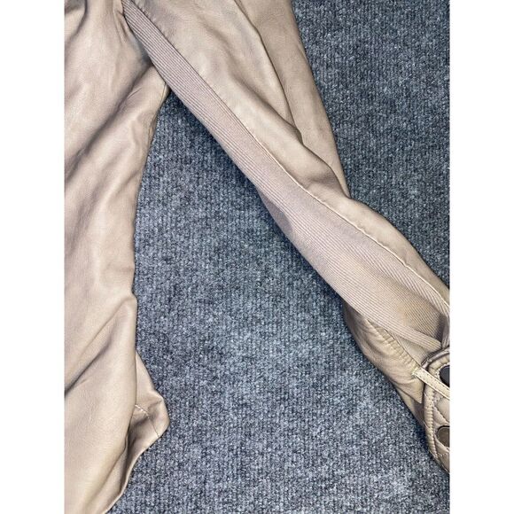 BNCI by Blanc Noir Jacket Women's M dark‎ Beige, Faux Leather Open Front - Picture 5 of 7